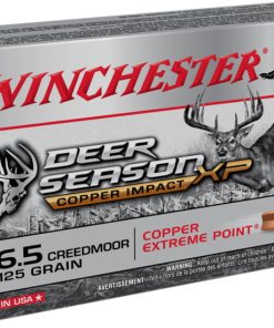 Winchester DEER SEASON XP-COPPER IMPACT 6.5 Creedmoor 125 grain Copper Extreme Point Polymer Tip Centerfire Rifle Ammunition X65DSLF Caliber: 6.5mm Creedmoor, Number of Rounds: 20,